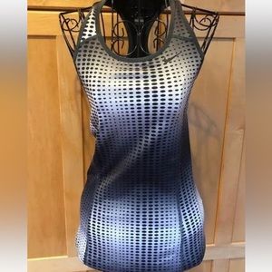 EUC NIKE Victory Is Mine Dri Fit Workout Racerback Tank Top Geo Print Large